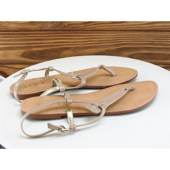LOFT Size 7 M Women Sandal Thong Beige Synthetic - Picture 5 of 10